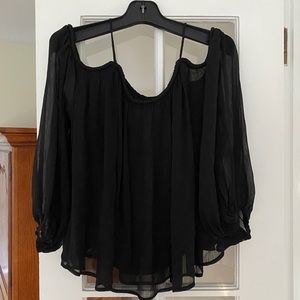 Black Endless Rose Cold Shoulder Blouse